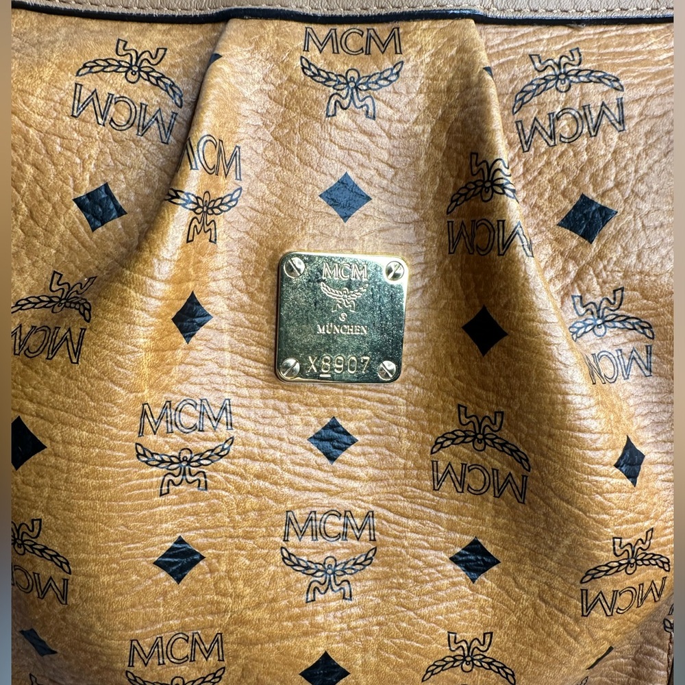 MCM Visetos Cognac Shoulder Bag - Picture 10 of 12